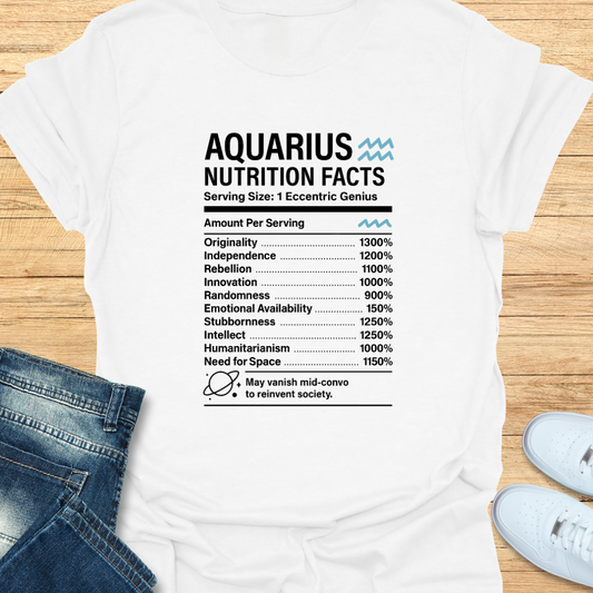 Aquarius Nutrition Label T-Shirt