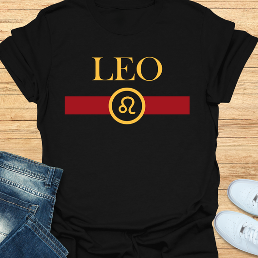 Leo Luxury Nameplate Fire Scheme T-Shirt
