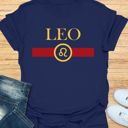 Leo Luxury Nameplate Fire Scheme T-Shirt