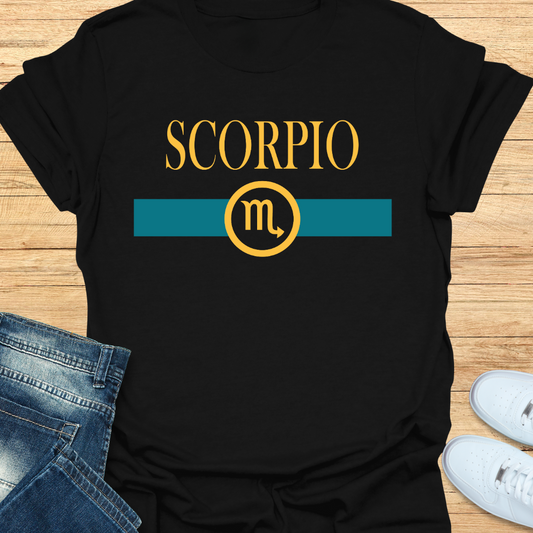 Scorpio Luxury Nameplate Water Scheme T-Shirt