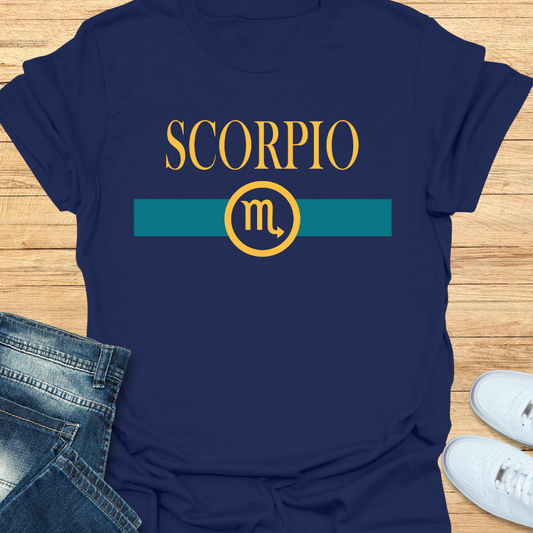 Scorpio Luxury Nameplate Water Scheme T-Shirt