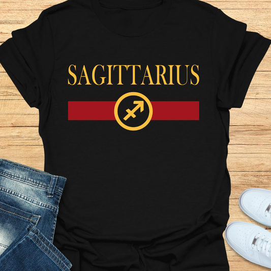 Sagittarius Luxury Nameplate Fire Scheme T-Shirt