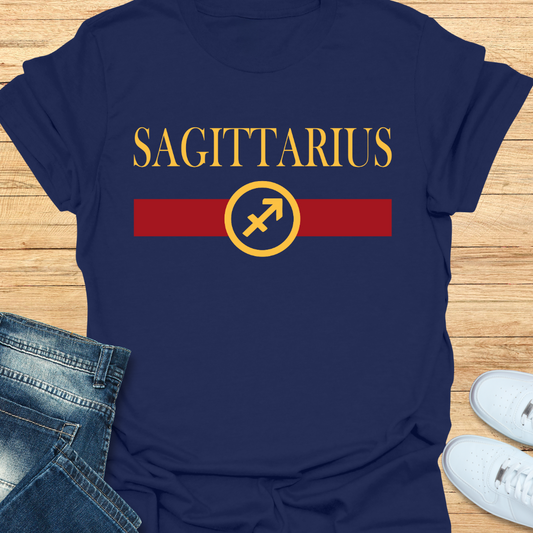 Sagittarius Luxury Nameplate Fire Scheme T-Shirt