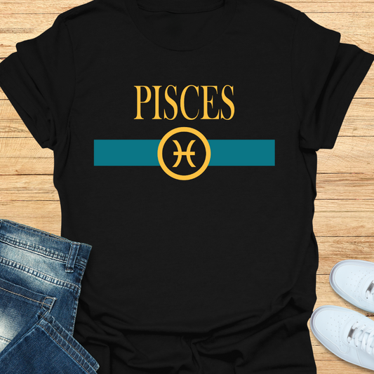 Pisces Luxury Nameplate Water Scheme T-Shirt