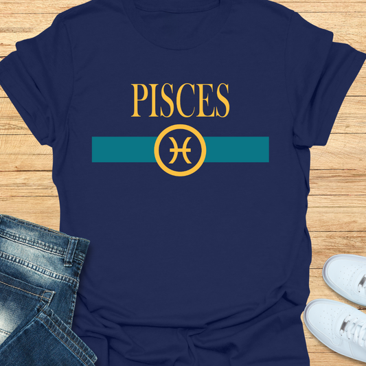 Pisces Luxury Nameplate Water Scheme T-Shirt