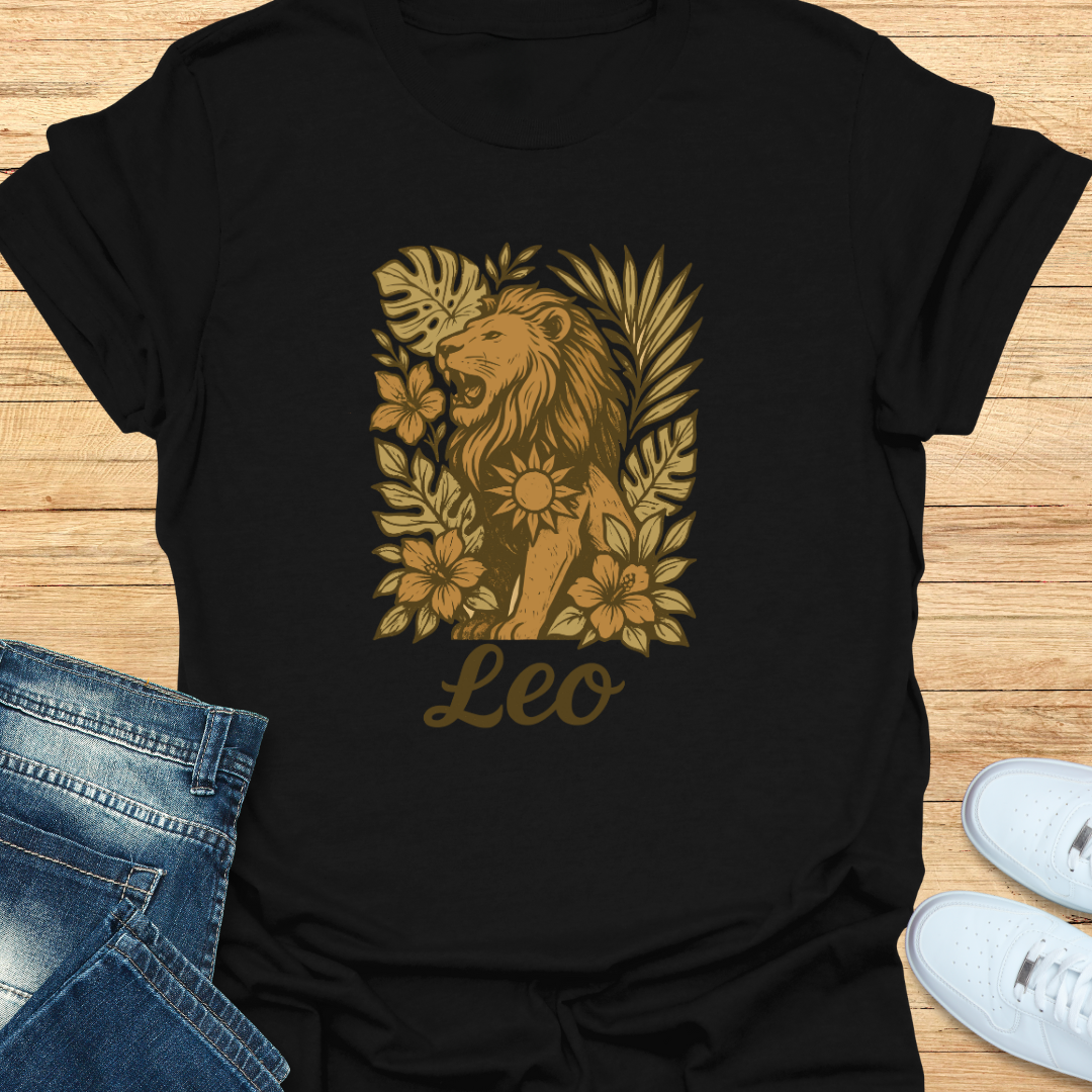 Leo Tropical Earth Tone T-Shirt