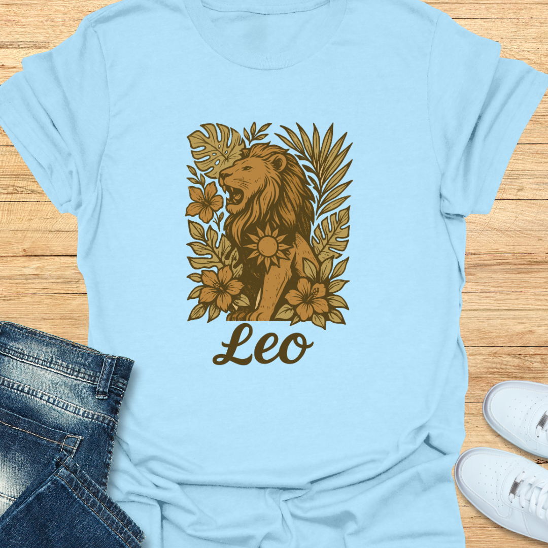 Leo Tropical Earth Tone T-Shirt