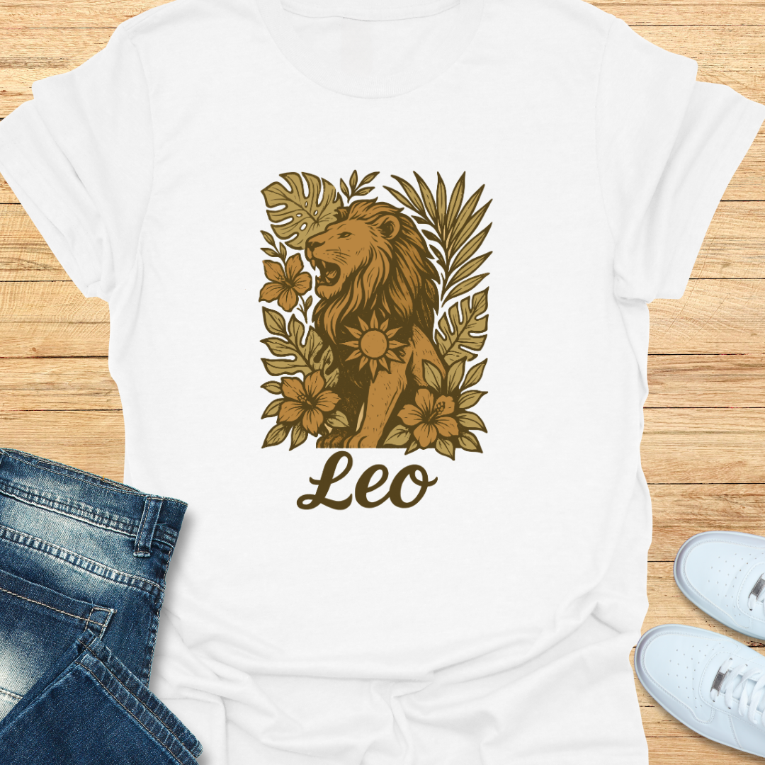Leo Tropical Earth Tone T-Shirt