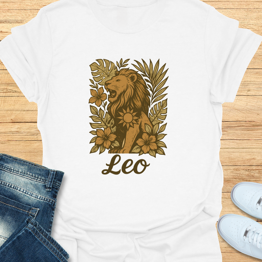 Leo Tropical Earth Tone T-Shirt