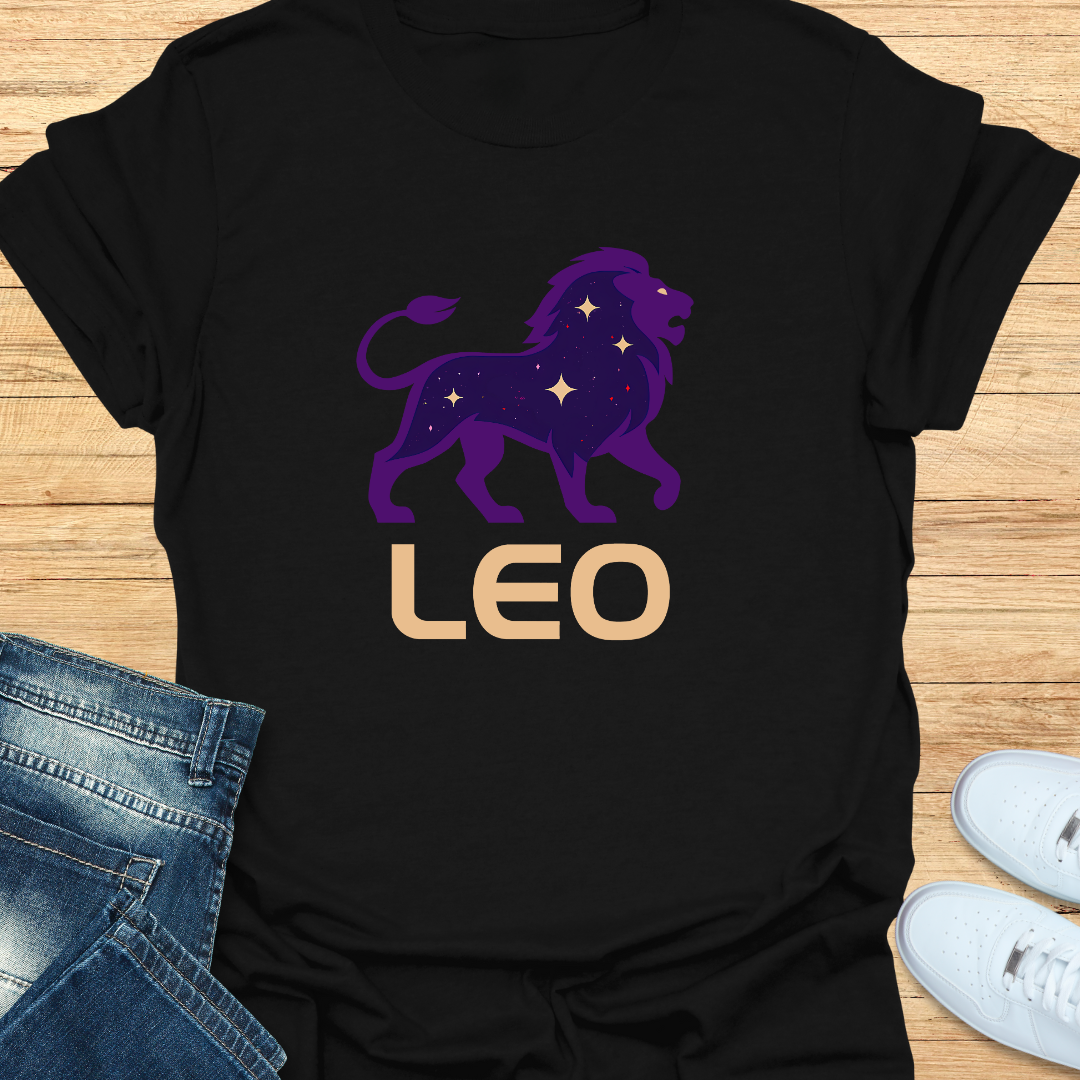 Leo Cosmic Galaxy Light T-Shirt