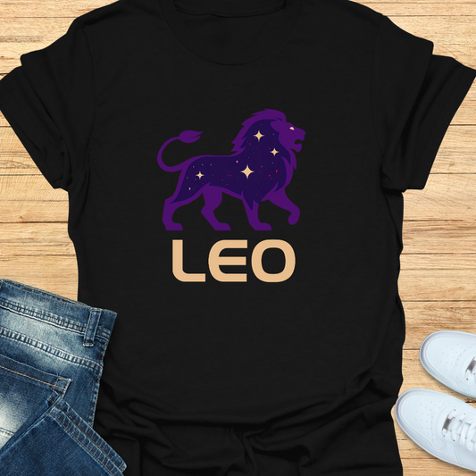 Leo Cosmic Galaxy Light T-Shirt