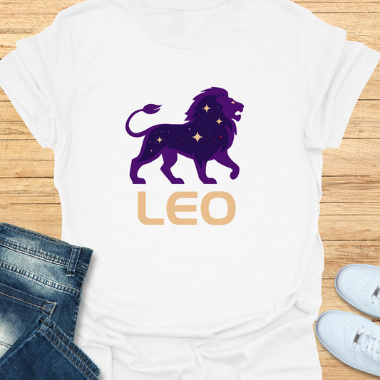 Leo Cosmic Galaxy Light T-Shirt