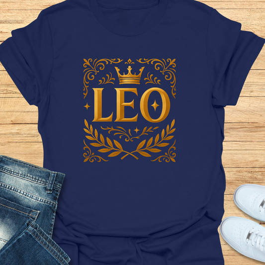 Leo Ornate Gold Wreath T-Shirt