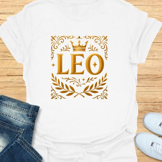 Leo Ornate Gold Wreath T-Shirt