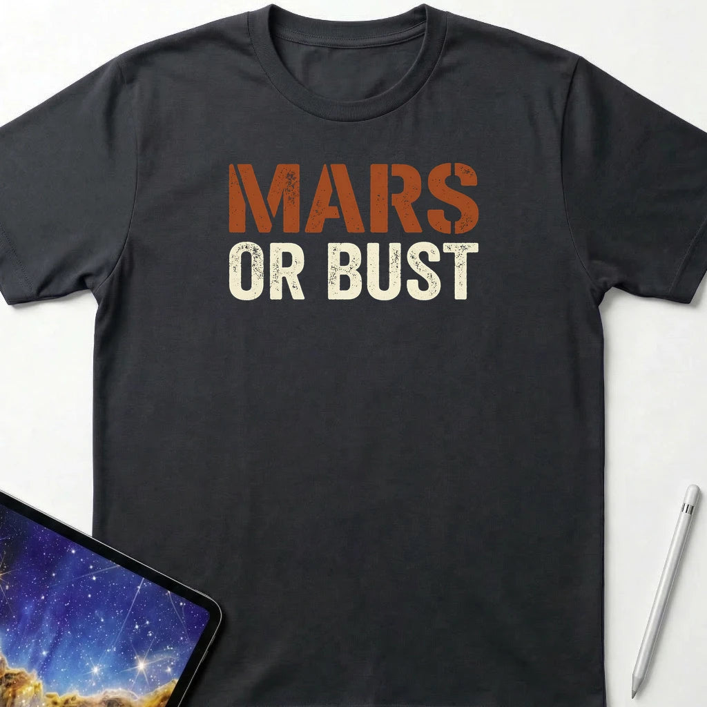 Mars or Bust T-Shirt Black