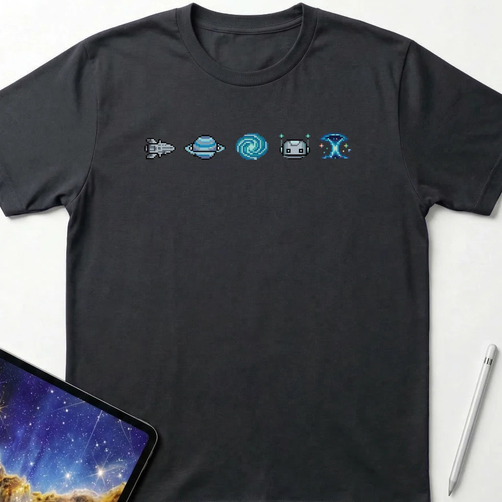Pixel Space Powerup T-Shirt Black