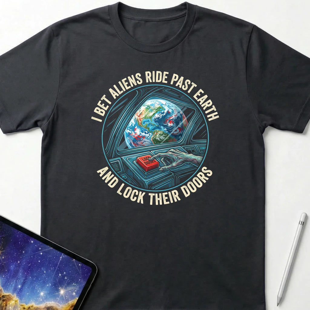 Alien Ride Past T-Shirt Black