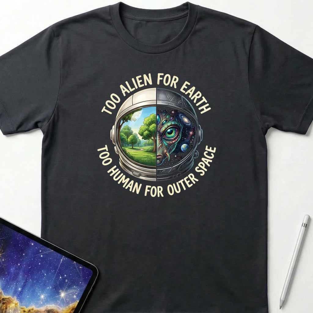 Too Alien for Earth T-Shirt Black