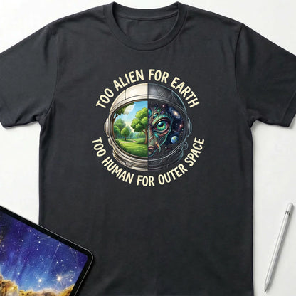 Too Alien for Earth T-Shirt Black