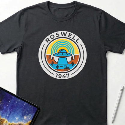 Roswell 1947 Shield T-Shirt Black