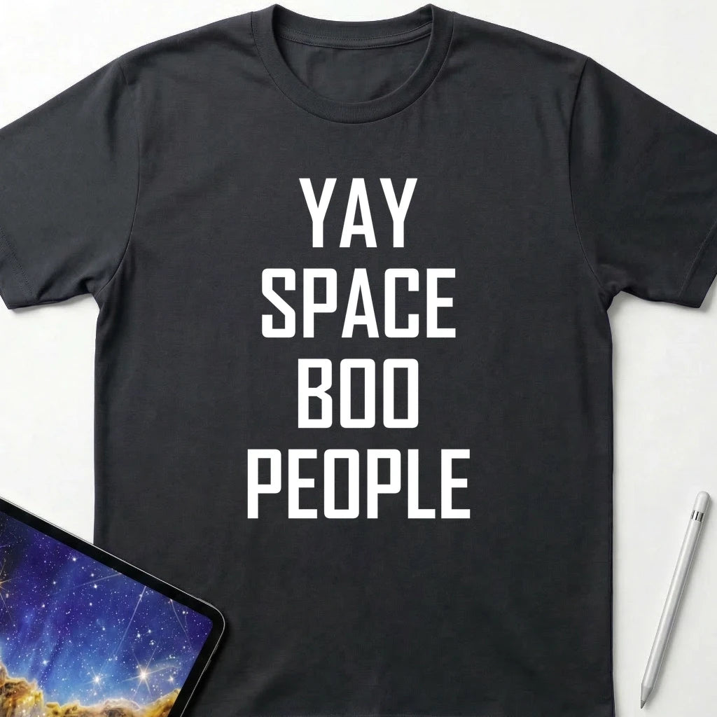 Yay Space Boo People T-Shirt Black