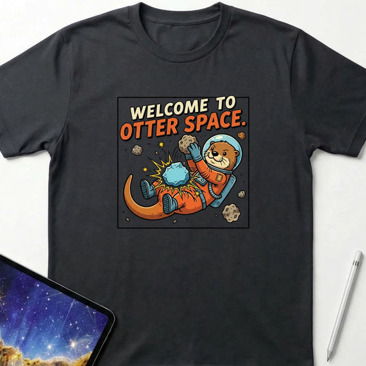 Welcome to Otter Space T-Shirt Black