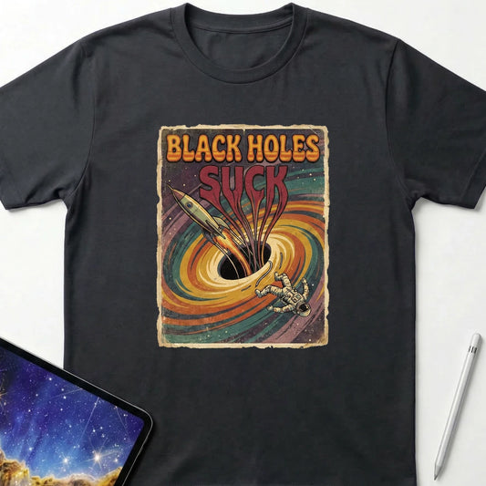 Black Holes Suck T-Shirt Black