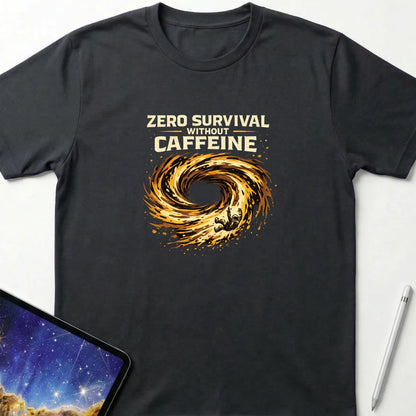 Zero Survival Without Caffeine T-Shirt Black