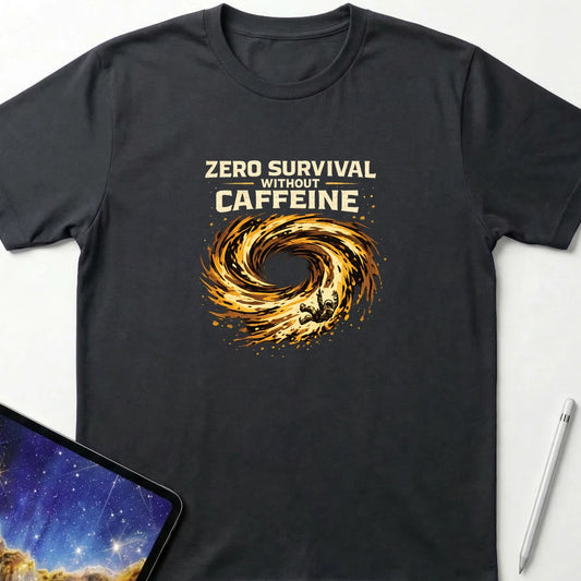 Zero Survival Without Caffeine T-Shirt Black