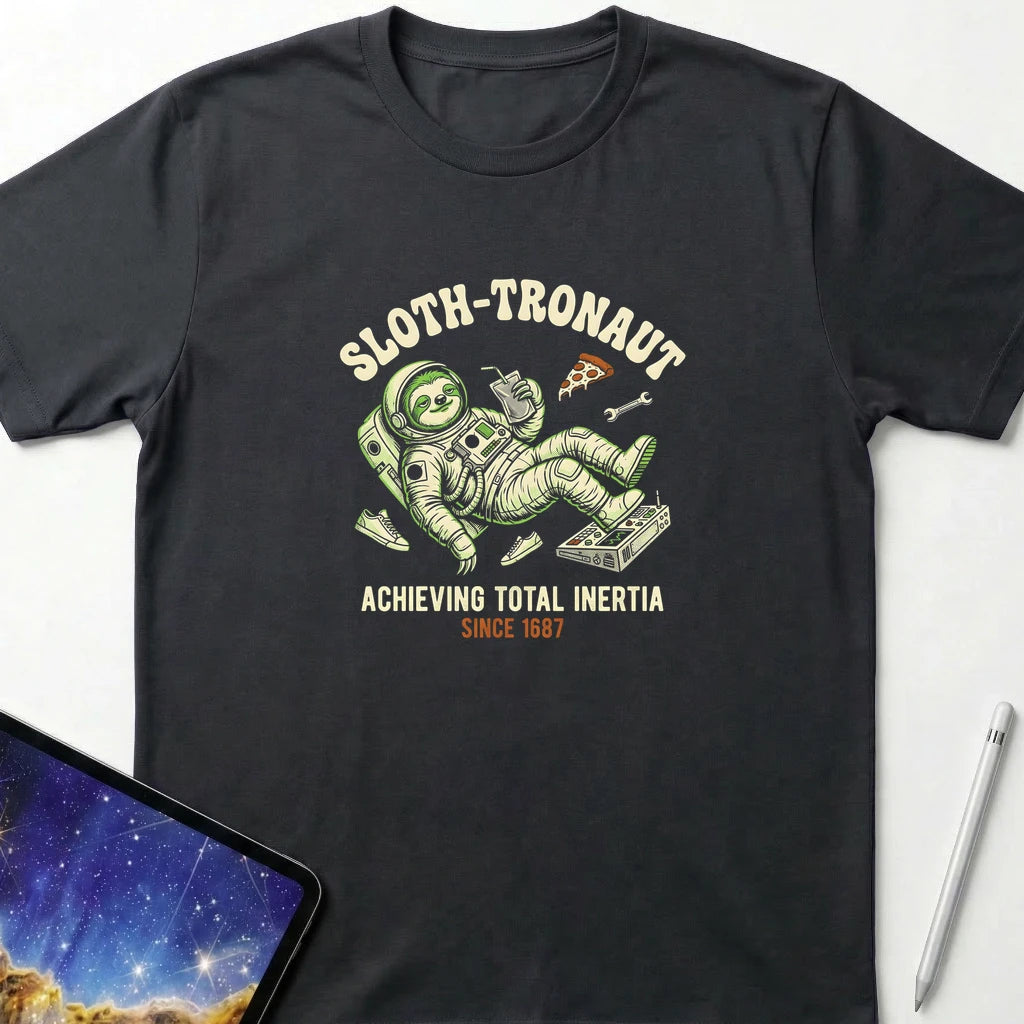 Sloth-tronaut Total Inertia T-Shirt Black