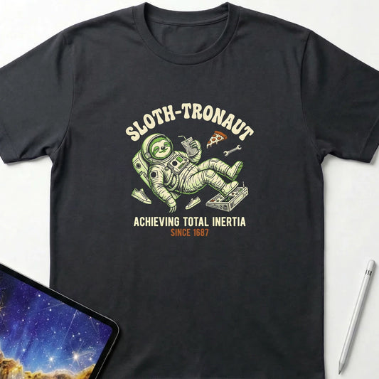 Sloth-tronaut Total Inertia T-Shirt Black