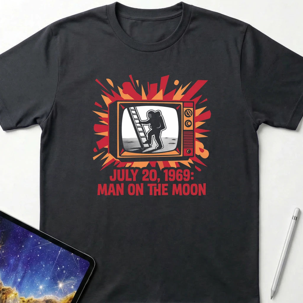 Man On The Moon T-Shirt Black