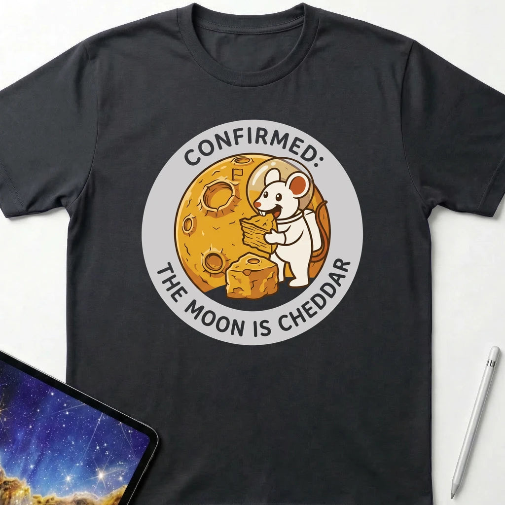 The Moon is Cheese T-Shirt Black