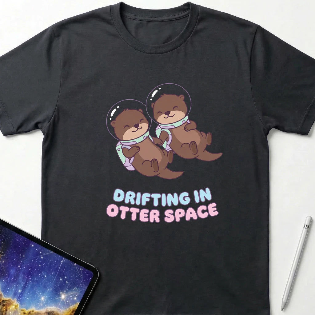 Drifting in Otter Space T-Shirt Black