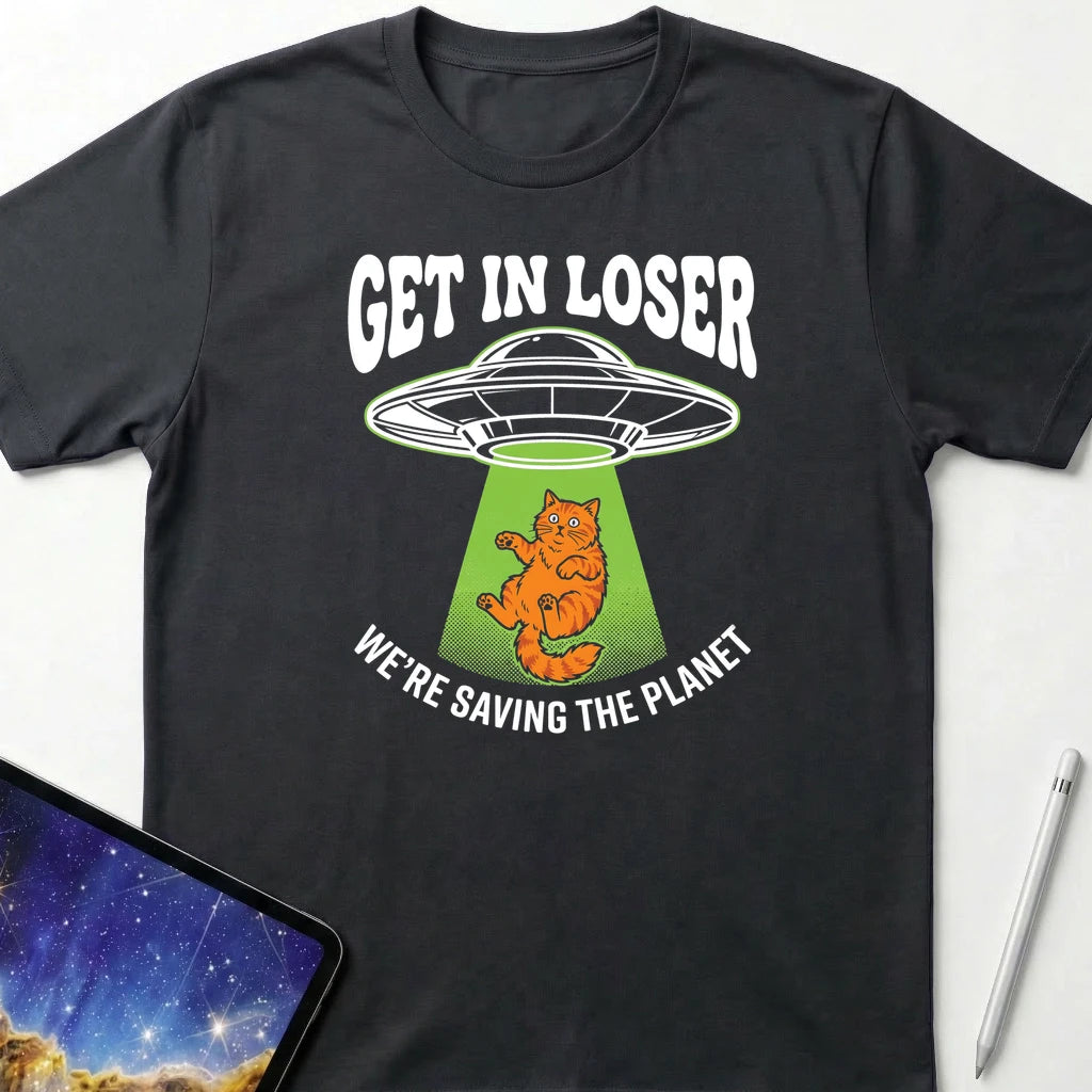 Get in Loser Cat T-Shirt Black