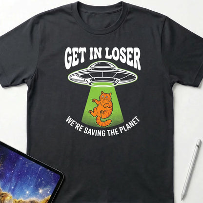 Get in Loser Cat T-Shirt Black