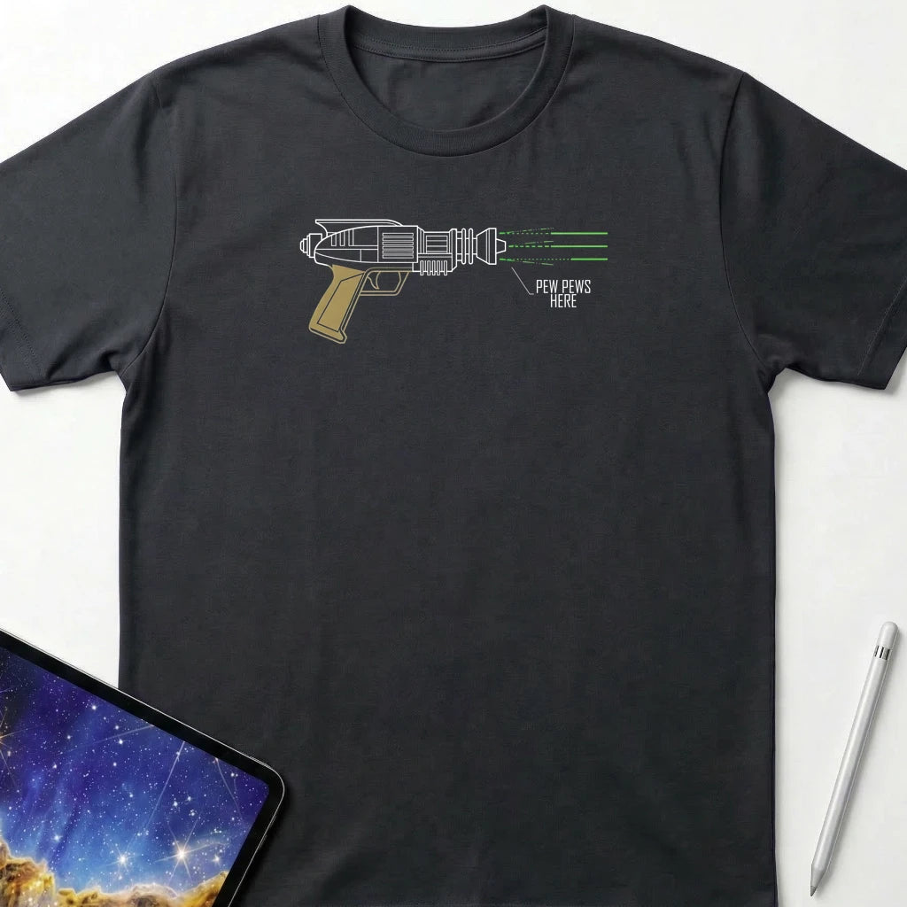 Pew Pews Here T-Shirt Black