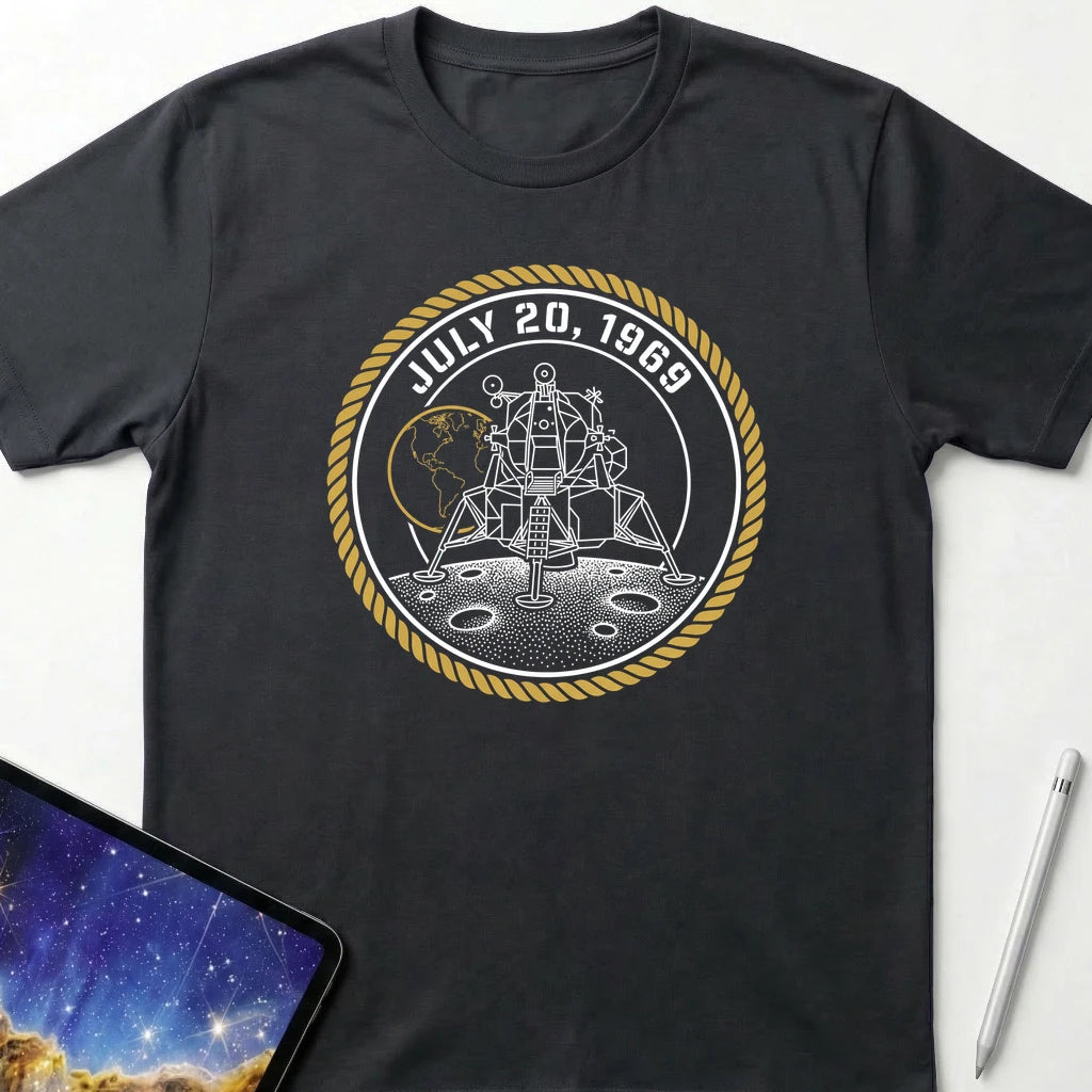 First Moon Landing T-Shirt Black