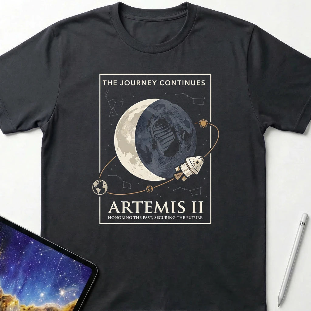 Artemis II Journey Continues T-Shirt Black