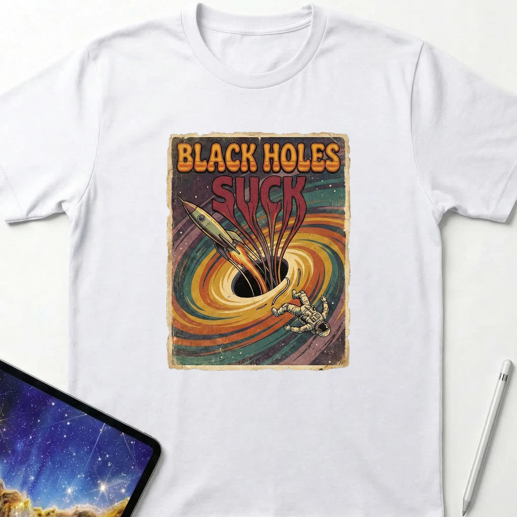 Black Holes Suck T-Shirt White