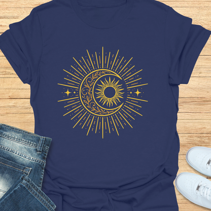 Radiant Sun and Crescent Moon T-Shirt