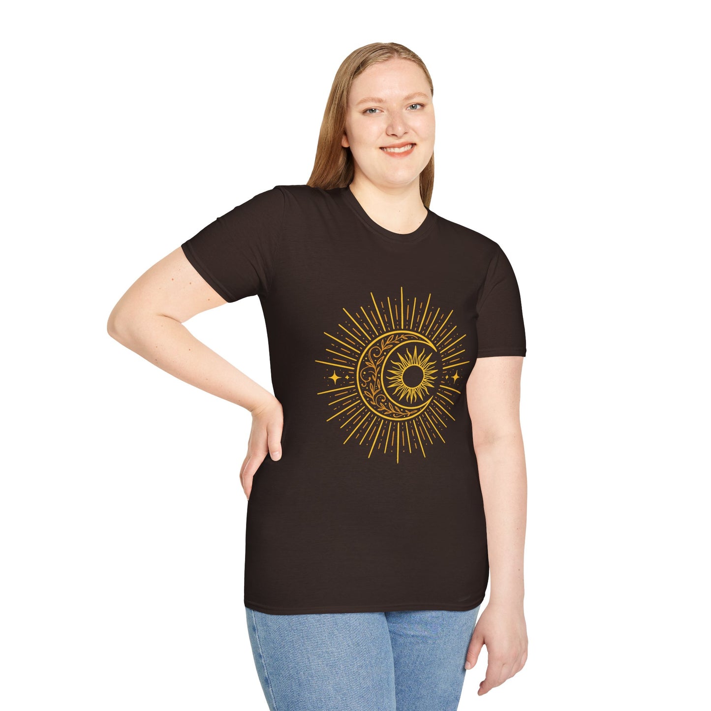Radiant Sun and Crescent Moon T-Shirt