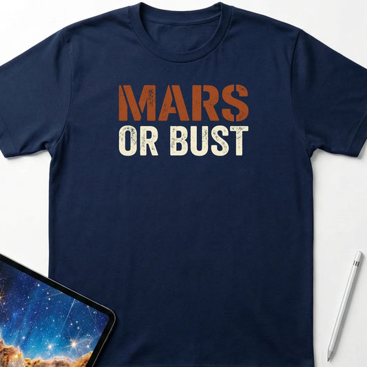 Mars or Bust T-Shirt Navy