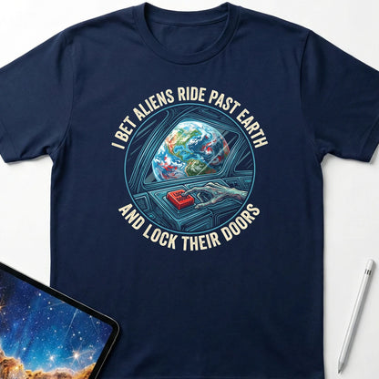 Alien Ride Past T-Shirt Navy