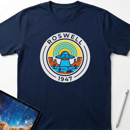 Roswell 1947 Shield T-Shirt Navy