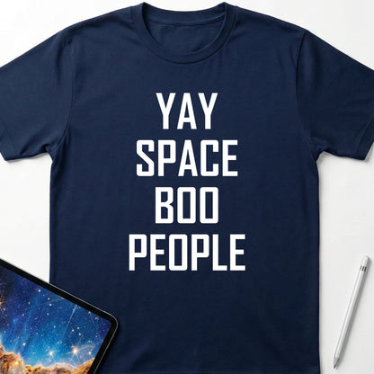 Yay Space Boo People T-Shirt Navy