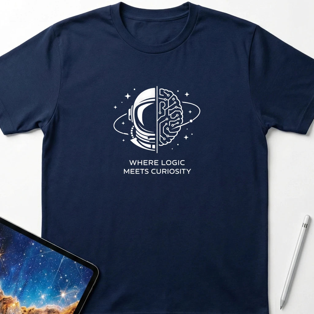 Where Curiosity Meets Logic T-Shirt Navy