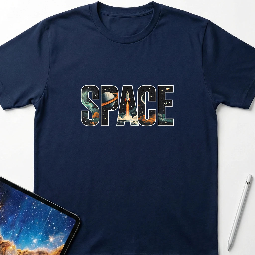 Window Into Space T-Shirt Navy