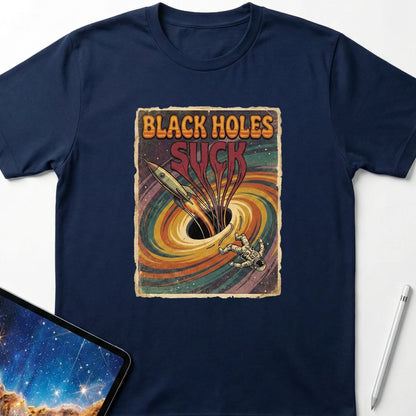 Black Holes Suck T-Shirt Navy