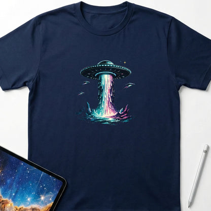 Neon Descent T-Shirt Navy